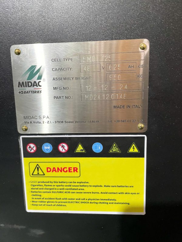 Bàn Giao Bình Ắc Quy MIDAC 5MDL125 Cho Xe Nâng Heli CPD25